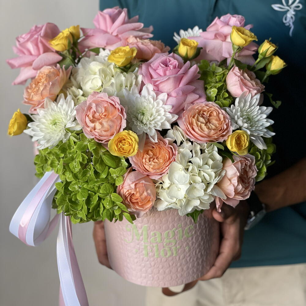 Dusty Rose - Colorful Flowers arrangement | Hydrangeas matcha | Flowers ...