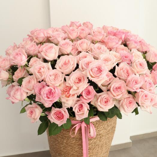 201 Peony Roses Basket