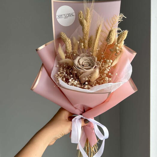 Mini dried flower bouquet "Nude"