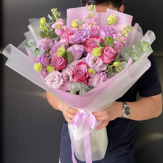 Purple Love | Deep Purple Roses | Mattiola | Lisianthus