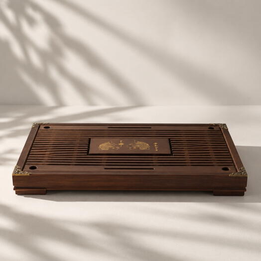 Fish Tea Tray, Pear Wood, 43 × 28 × 6 cm