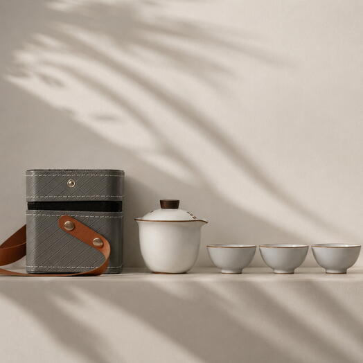Bai Ru Ru Yao Tea Set, Shiboridashi 225ml and 3 Tea Bowls, 55ml