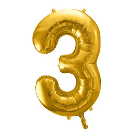 Balloon «3» gold