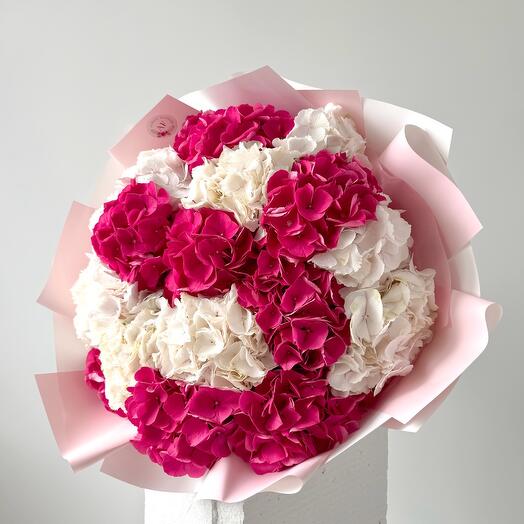 Pink and white Hydrangeas 15pcs