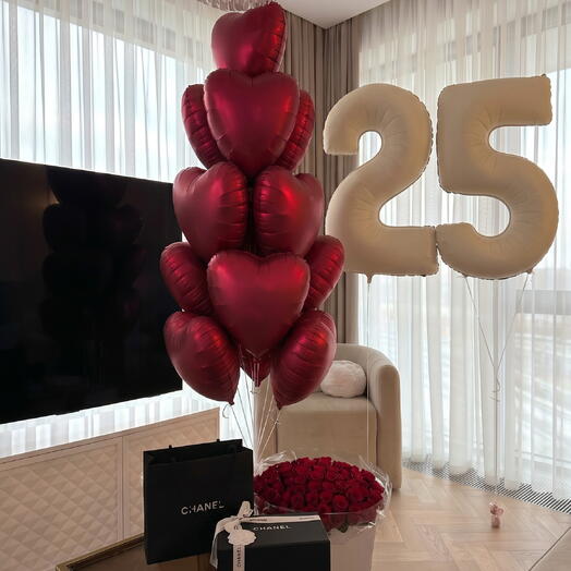 Heart Balloon Set with Number