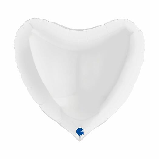 Large foil heart 90 cm white