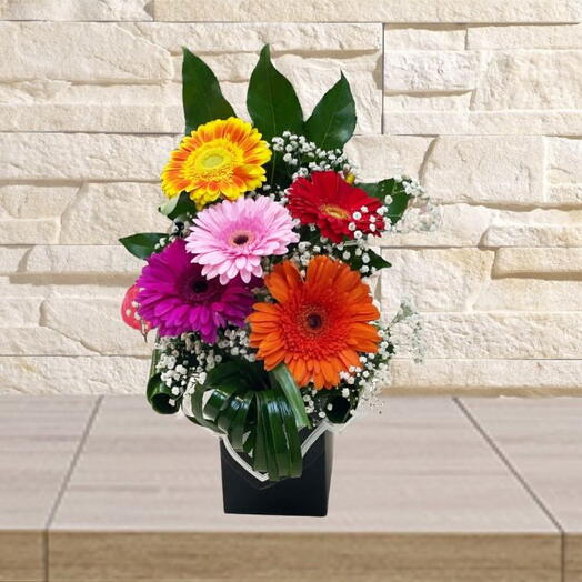 Rainbow Smiles Gerbera Flower Box