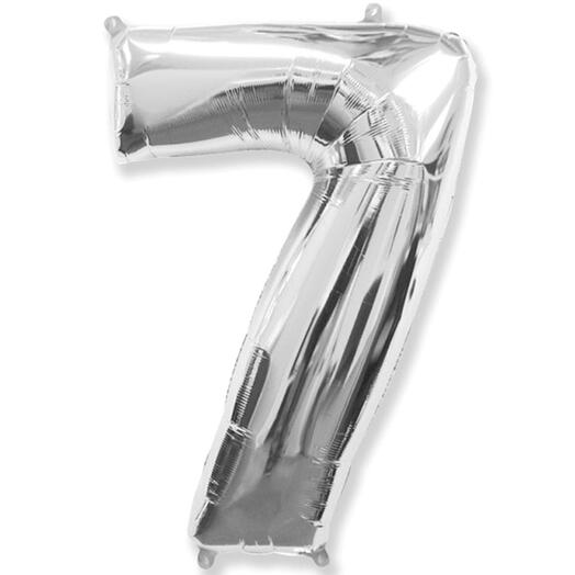 Серебряная цифра 7 – 102 см