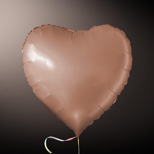 Foiled helium rose gold heart 18"
