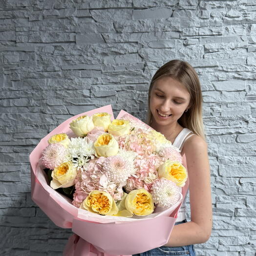 Blush Affair - Hydrangeas, Roses, Chrysanthemums