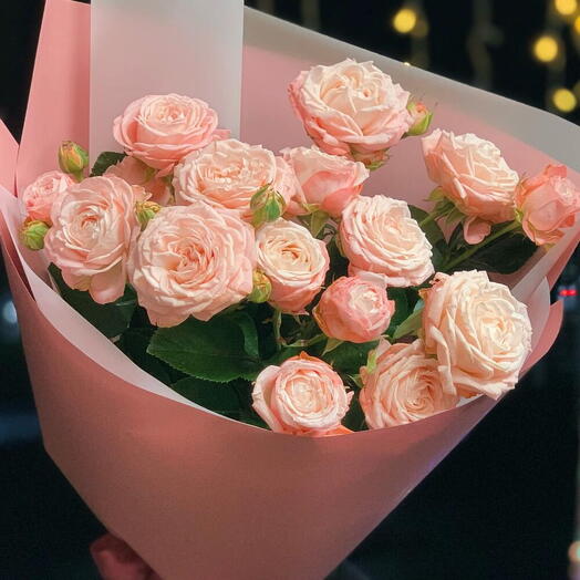 Bouquet of pink rose branches