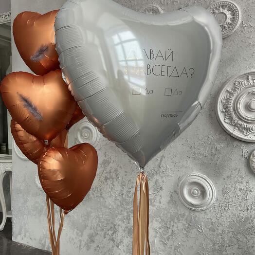 Set of foil hearts