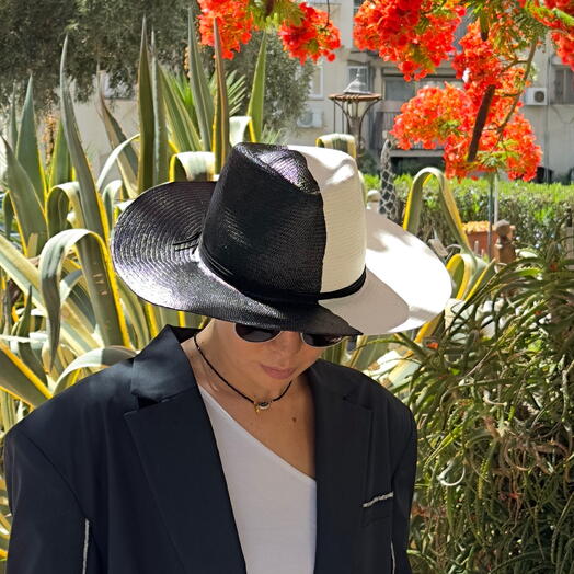 Hat black and white
