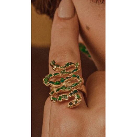 Emerald Snake Ring