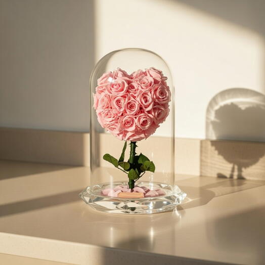 Pink Heart Rose Immortal