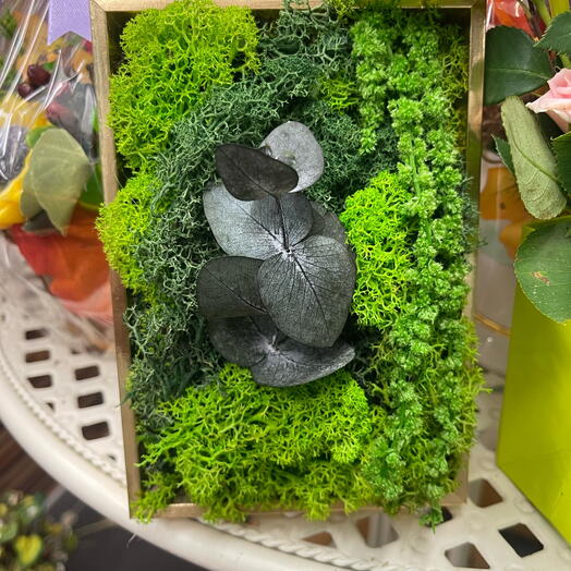 The artwork is made from stabilized moss (Green Art).