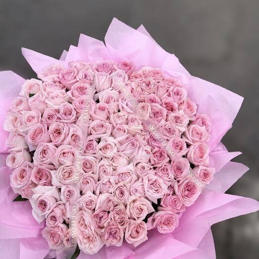101 pink O'Hara peony roses in a basket