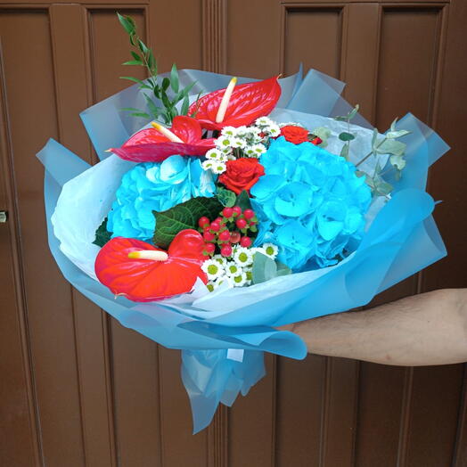Blue-red bouquet