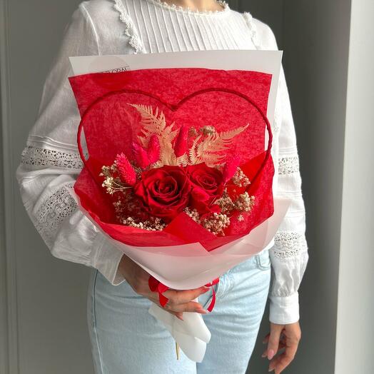 Dried flower bouquet "For my dearest heart"