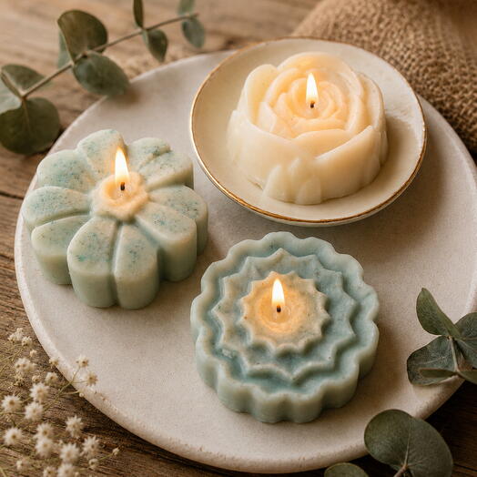 Candle holder and candle set