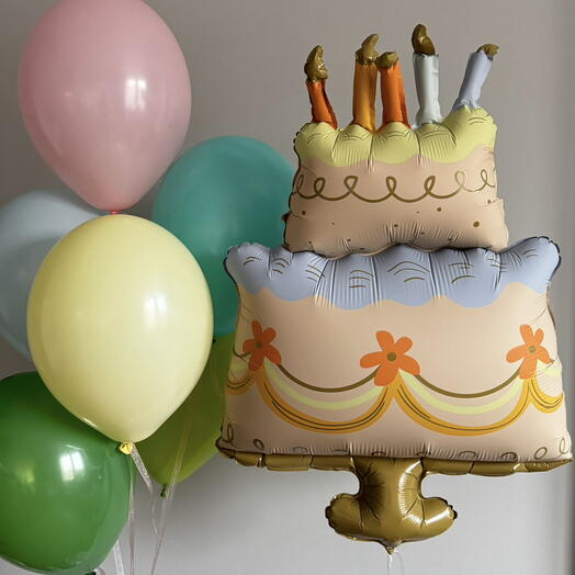 Balloons with a cake