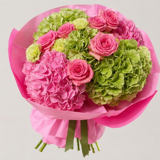 Fuchsia and green bouquet