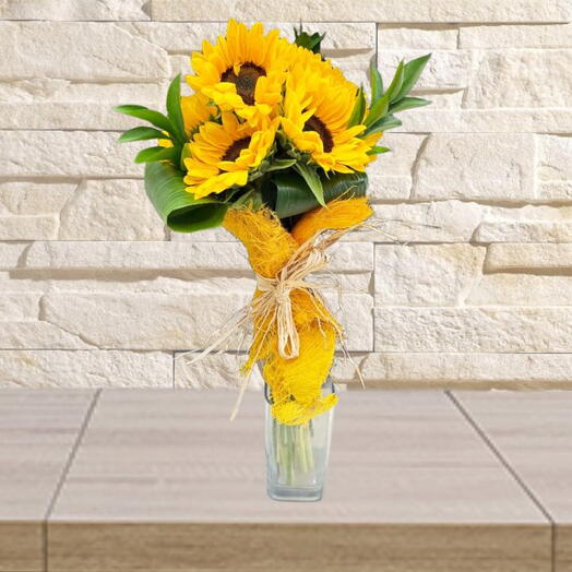 Golden Sunshine Sunflower Bouquet