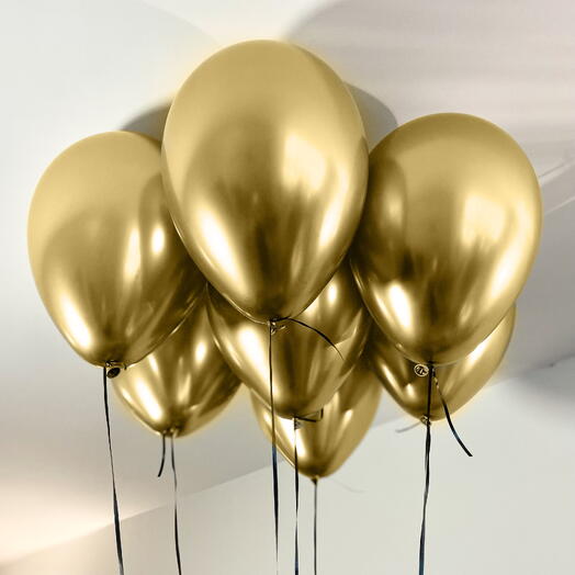 7 Helium "Total Gold" Balloons Set