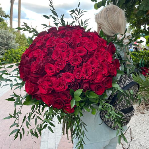 100 premium long prima roses