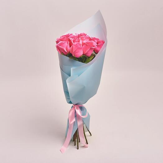 9 pink roses