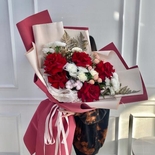 WOW bouquet ,, Red️White