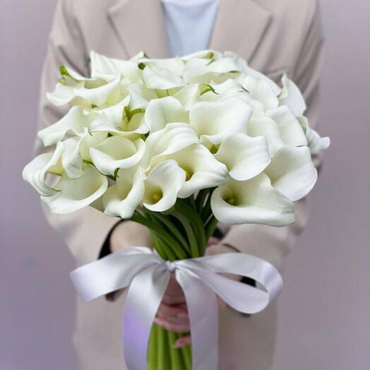 White Calla Lilies Wedding Bouquet
