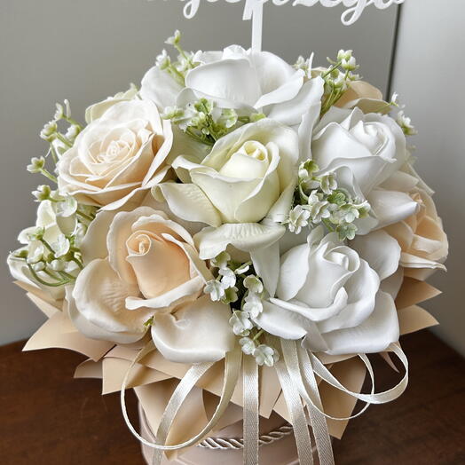 Flower box soap flowers bouquet gift