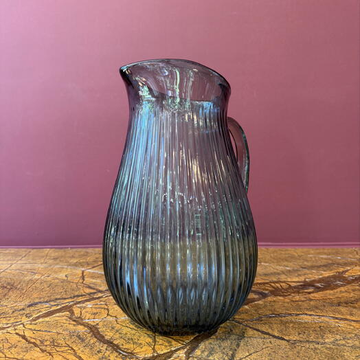 Grey Glass Jug 24cm