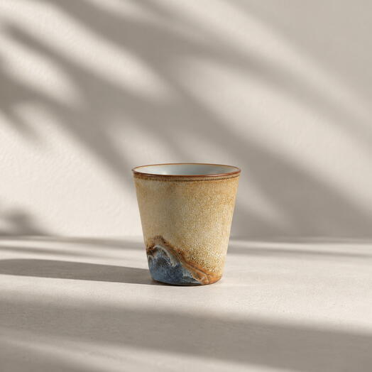 Mountain Landscape Tea Bowl, Ceramic and Glaze, 30 ml