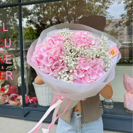 Hydrangea and baby's breath