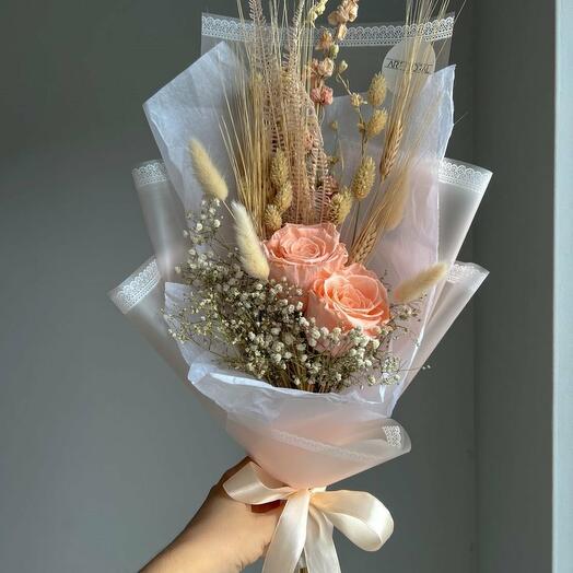 Dried flower bouquet "Peach"