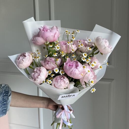 Peonies and daisies