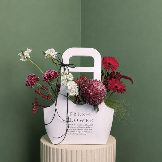 Crimson Elegance Flower Bag