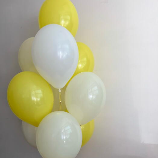 Yellow-white balloons 10 pcs