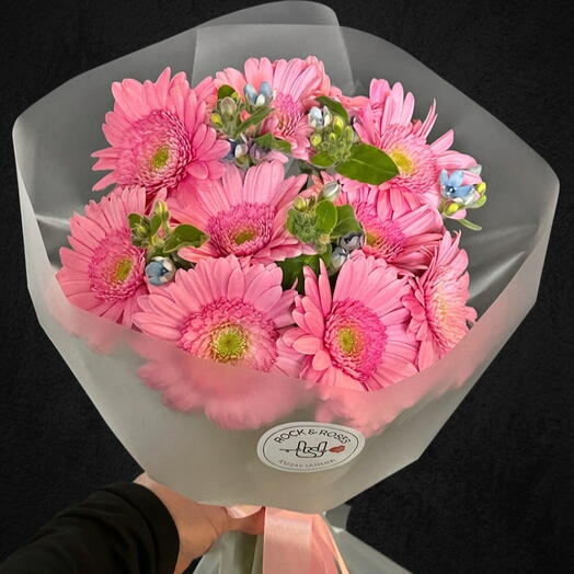 🌸 Bright Gerberas with Blue Accents