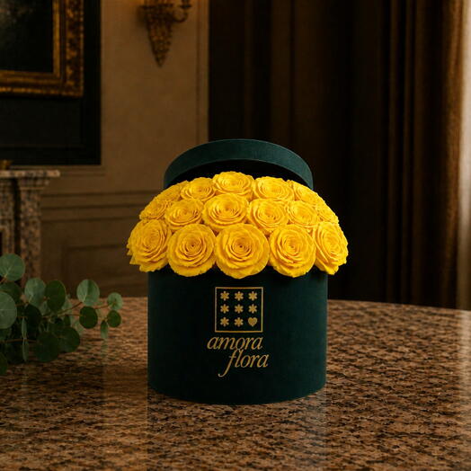 Amora Flora Golden Yellow Rose Box — Small