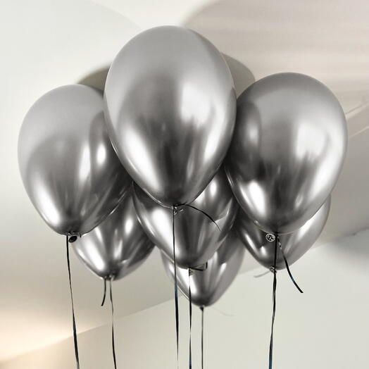 7 Helium "Total Silver" Balloons Set