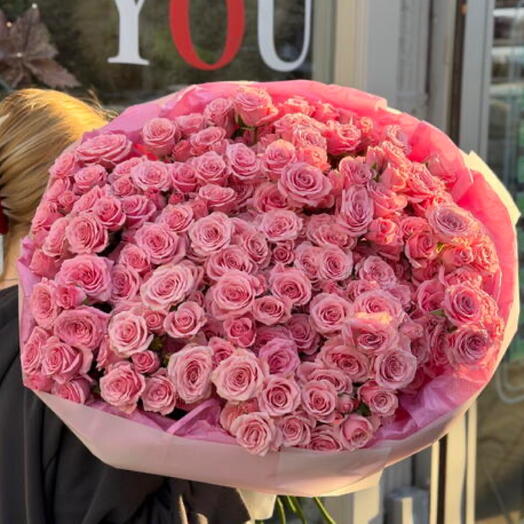 Mono Bouquet of 51 pink Spray Roses