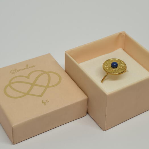 Blue Eye Coin Ring