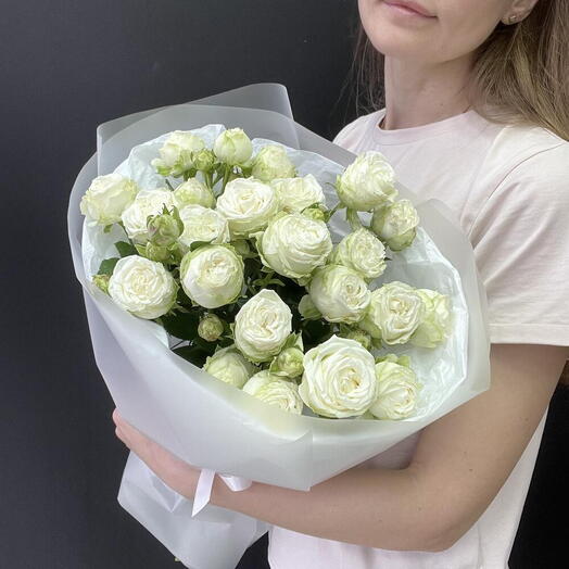 A bouquet of white branch roses
