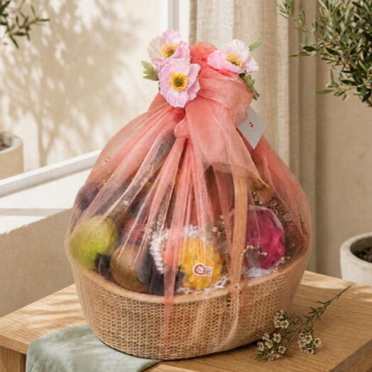 Korean Organza Exotic Fruit Gift Basket - 7 kg