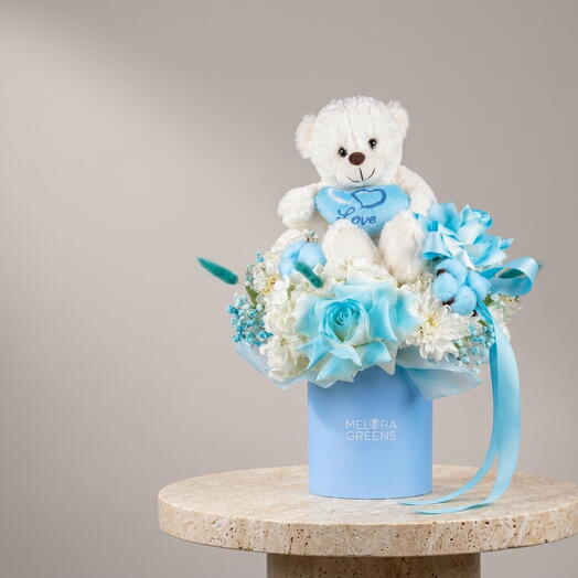 Sky Bloom Teddy Gift Box