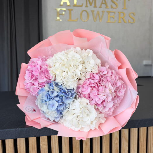 Mix Hydrangea bouquet 5pcs