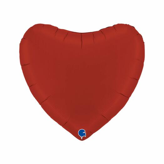 Foil heart dark red